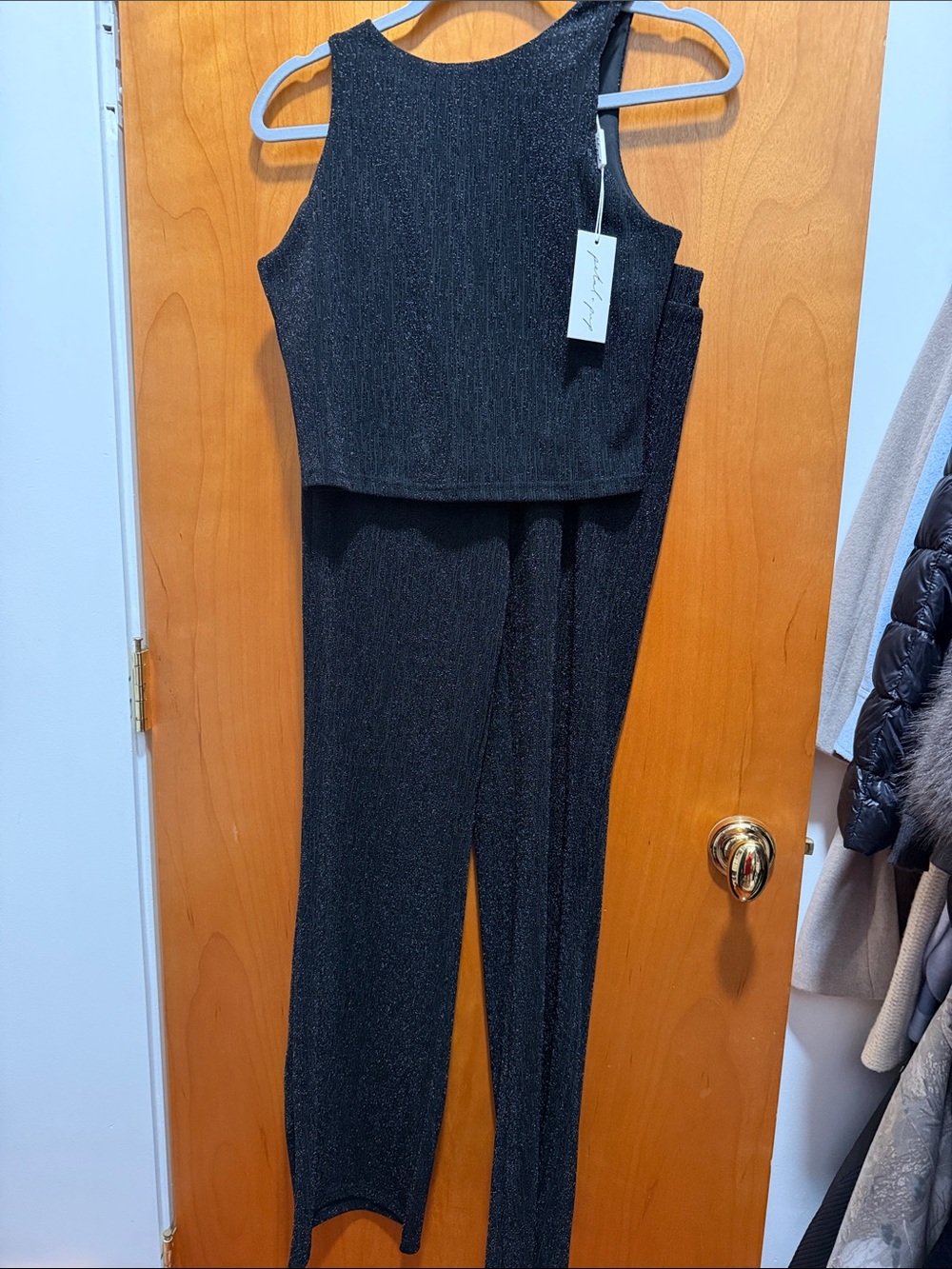 Petal +pup Sleeveless Black Sparkle two pieces